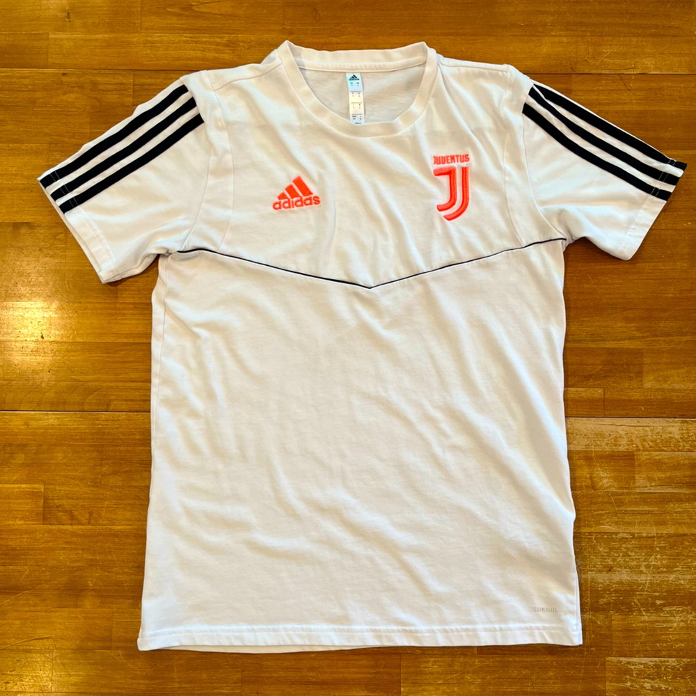 Adidas White and Black Short Sleeve Tee